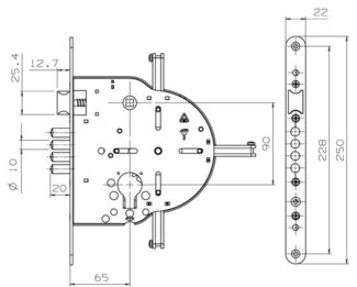 №265 Mul-T-Lock Замок врезной