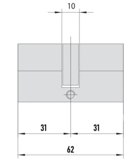 MTL400 Mul-T-Lock цилиндр с перекодировкой (4+1+1) L 62 Ф (31х31) кл/кл (никель)