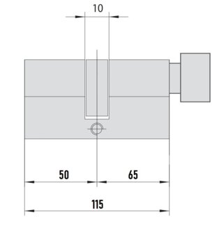 MTL400 Mul-T-Lock цилиндр с перекодировкой (4+1+1) L 115 ТФ (50х65Т) кл/верт (никель)