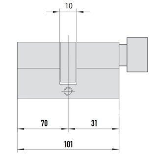 MTL400 Mul-T-Lock цилиндр с перекодировкой (4+1+1) L 101 ТФ (70х31Т) кл/верт (латунь)