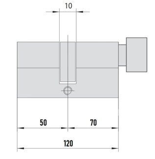 MTL400 Mul-T-Lock цилиндр с перекодировкой (4+1+1) L 120 ТФ (50х70Т) кл/верт (латунь)