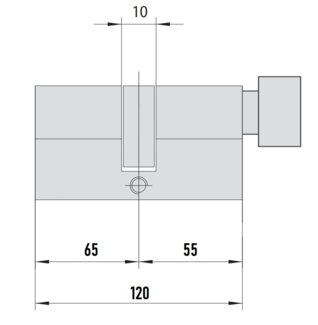 MTL400 Mul-T-Lock цилиндр с перекодировкой (4+1+1) L 120 ТФ (65х55Т) кл/верт (латунь)
