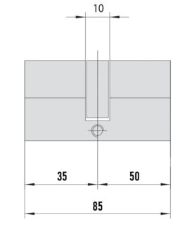 MTL400 Mul-T-Lock цилиндр с перекодировкой (4+1+1) L 85 Ш (35х50) кл/кл (никель)