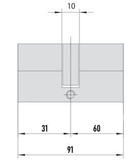 MTL400 Mul-T-Lock цилиндр с перекодировкой (4+1+1) L 91 Ш (31х60) кл/кл (никель)