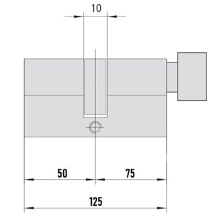 MTL400 Mul-T-Lock цилиндр с перекодировкой (4+1+1) L 125 ТФ (50х75Т) кл/верт (латунь)