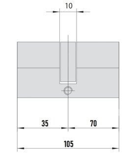 MTL400 Mul-T-Lock цилиндр с перекодировкой (4+1+1) L 105 Ш (35х70) кл/кл (латунь)