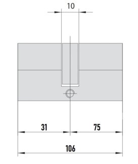 MTL400 Mul-T-Lock цилиндр с перекодировкой (4+1+1) L 106 Ш (31х75) кл/кл (латунь)