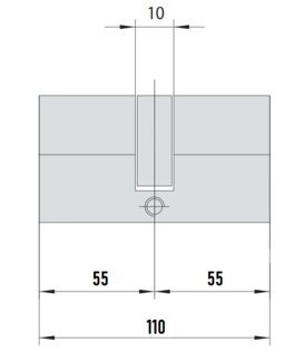 MTL400 Mul-T-Lock цилиндр с перекодировкой (4+1+1) L 110 Ш (55х55) кл/кл (латунь)