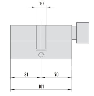 MTL400 Mul-T-Lock цилиндр с перекодировкой (4+1+1) L 101 ТШ (31х70Т) кл/верт (никель)