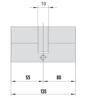 MTL600 Mul-T-Lock цилиндр с перекодировкой (4+1+1) L 135 Ф (55х80) кл/кл (никель)