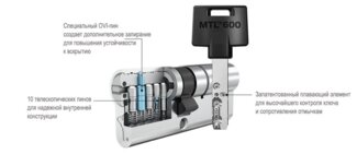 MTL600 Mul-T-Lock цилиндр с перекодировкой (4+1+1) L 140 ТФ (75х65Т) кл/верт (латунь)