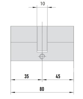 MTL600 Mul-T-Lock цилиндр с перекодировкой (4+1+1) L 80 Ш (35х45) кл/кл (никель)