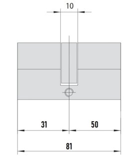 MTL600 Mul-T-Lock цилиндр с перекодировкой (4+1+1) L 81 Ф (31х50) кл/кл (латунь)