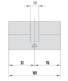 MTL400 Mul-T-Lock цилиндр с перекодировкой (4+1+1) L 101 Ш (31х70) кл/кл (латунь)