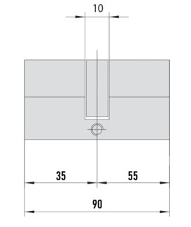 MTL600 Mul-T-Lock цилиндр с перекодировкой (4+1+1) L 90 Ш (35х55) кл/кл (никель)