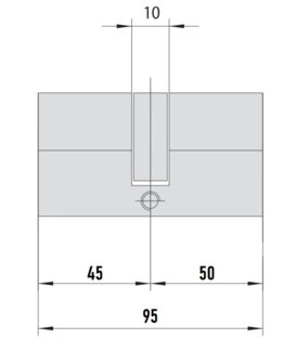 MTL600 Mul-T-Lock цилиндр с перекодировкой (4+1+1) L 95 Ш (45х50) кл/кл (никель)