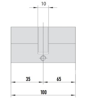 MTL600 Mul-T-Lock цилиндр с перекодировкой (4+1+1) L 100 Ш (35х65) кл/кл (латунь)