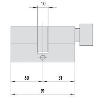 MTL600 Mul-T-Lock цилиндр с перекодировкой (4+1+1) L 91 ТШ (60х31Т) кл/верт (никель)