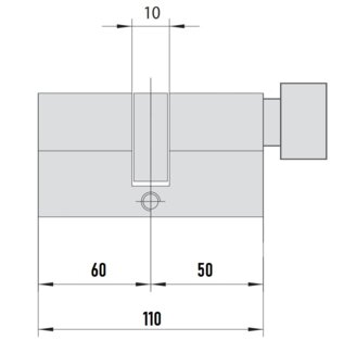 MTL600 Mul-T-Lock цилиндр с перекодировкой (4+1+1) L 110 ТШ (60х50Т) кл/верт (никель)