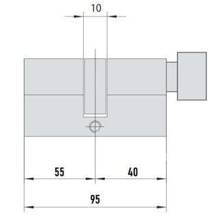 MTL600 Mul-T-Lock цилиндр с перекодировкой (4+1+1) L 95 ТШ (55х40Т) кл/верт (латунь)