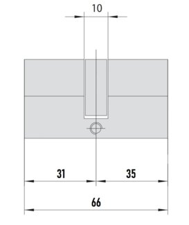 MTL800 Mul-T-Lock цилиндр с перекодировкой (4+1+1) L 66 Ф (31х35) кл/кл (никель)
