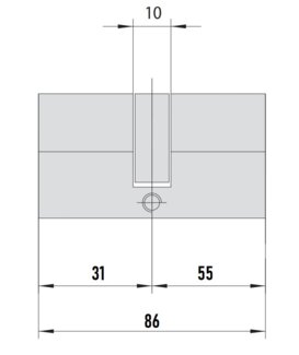 MTL800 Mul-T-Lock цилиндр с перекодировкой (4+1+1) L 86 Ф (31х55) кл/кл (никель)