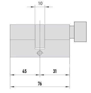 MTL800 Mul-T-Lock цилиндр с перекодировкой (4+1+1) L 76 ТШ (45х31) кл/верт (латунь)