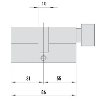 MTL800 Mul-T-Lock цилиндр с перекодировкой (4+1+1) L 86 ТШ (31х55) кл/верт (никель)