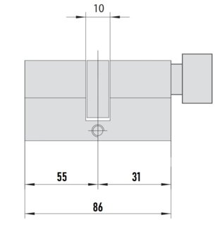 MTL800 Mul-T-Lock цилиндр с перекодировкой (4+1+1) L 86 ТШ (55х31) кл/верт (никель)