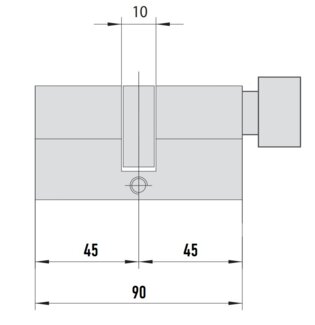 MTL800 Mul-T-Lock цилиндр с перекодировкой (4+1+1) L 90 ШФ (45х45) кл/верт (никель)