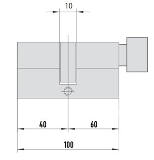 MTL800 Mul-T-Lock цилиндр с перекодировкой (4+1+1) L 100 ТШ (40х60) кл/верт (латунь)