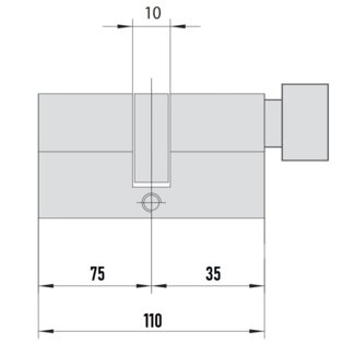 MTL800 Mul-T-Lock цилиндр с перекодировкой (4+1+1) L 110 ТШ (75х35) кл/верт (латунь)