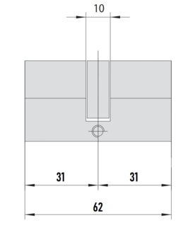 7x7 Mul-T-Lock цилиндр L 62 Ф (31х31) кл/кл (никель)