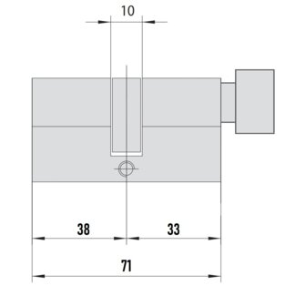 7x7 Mul-T-Lock цилиндр L 71 ТШ (38х33Т) кл/верт (латунь)