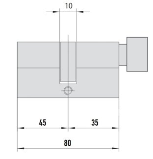 MTL300 Mul-T-Lock цилиндр с перекодировкой (4+1+1) L 80 ТШ (45х35Т) кл/верт (никель)