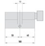 MTL400 Mul-T-Lock цилиндр с перекодировкой (4+1+1) L 100 ТФ (55х45Т) кл/верт (латунь)
