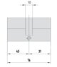 MTL400 Mul-T-Lock цилиндр с перекодировкой (4+1+1) L 76 Ш (31х45) кл/кл (латунь)