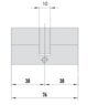 MTL600 Mul-T-Lock цилиндр с перекодировкой (4+1+1) L 76 Ш (38х38) кл/кл (никель)