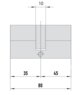 MTL600 Mul-T-Lock цилиндр с перекодировкой (4+1+1) L 80 Ш (35х45) кл/кл (никель)