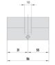 MTL800 Mul-T-Lock цилиндр с перекодировкой (4+1+1) L 86 Ф (31х55) кл/кл (никель)